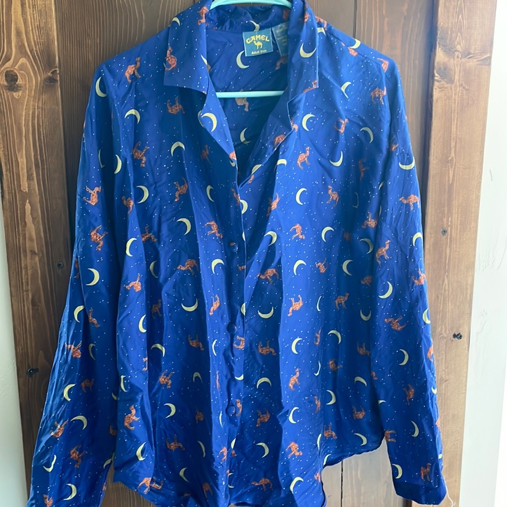 Vintage 1993 camel 100% silk blouse